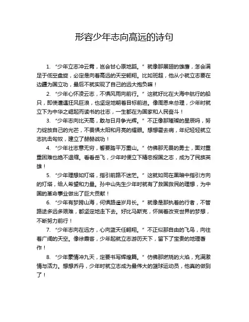 形容少年志向高远的诗句