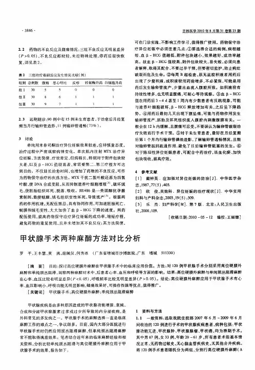 甲状腺手术两种麻醉方法对比分析