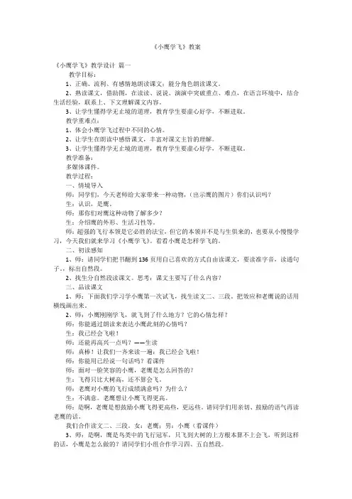 《小鹰学飞》教案