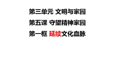 延续文化血脉+课件-2023-2024学年部编版道德与法治九年级上册