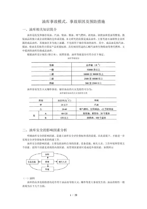 油库事故模式、事故原因与预防措施