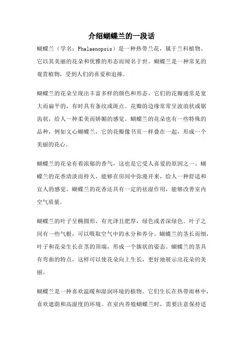 介绍蝴蝶兰的一段话