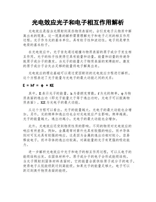 光电效应光子和电子相互作用解析