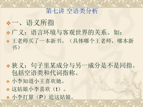 第七讲 空语类分析