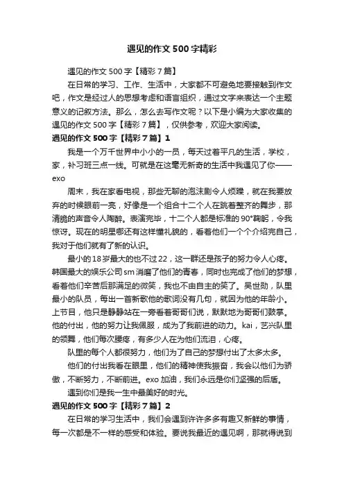 遇见的作文500字【精彩7篇】