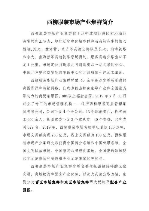 西柳服装市场产业集群简介2020.5.18(最终)