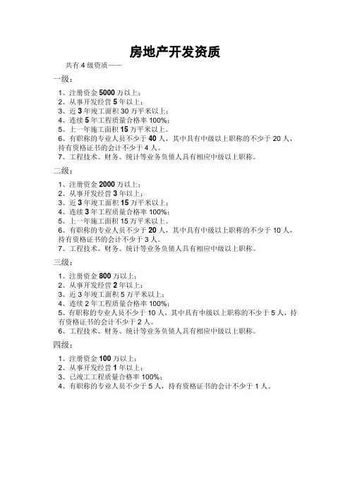 房地产开发资质