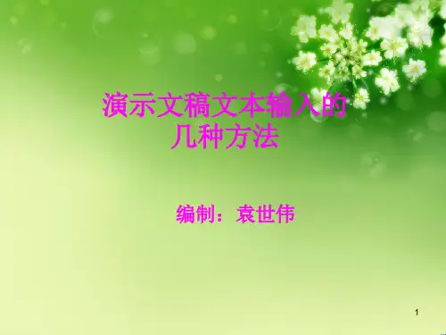 演示文稿文本输入的几种方法