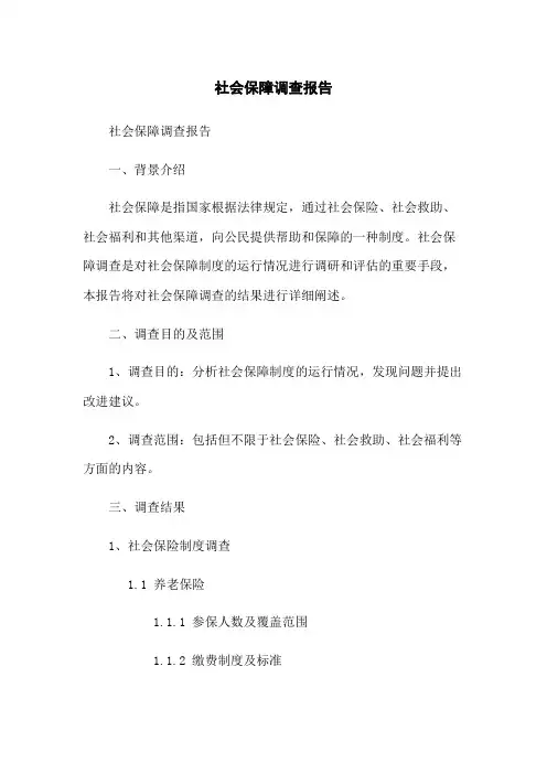 社会保障调查报告