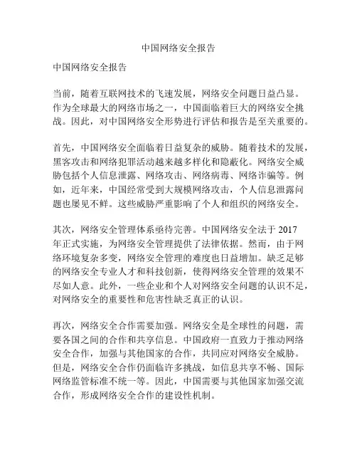 中国网络安全报告