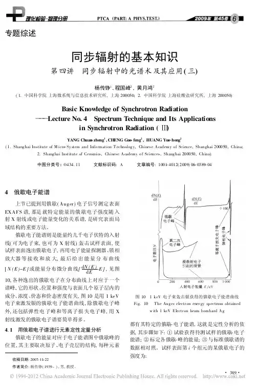 同步辐射的基本知识第四讲同步辐射中的光谱术及其应用_三_