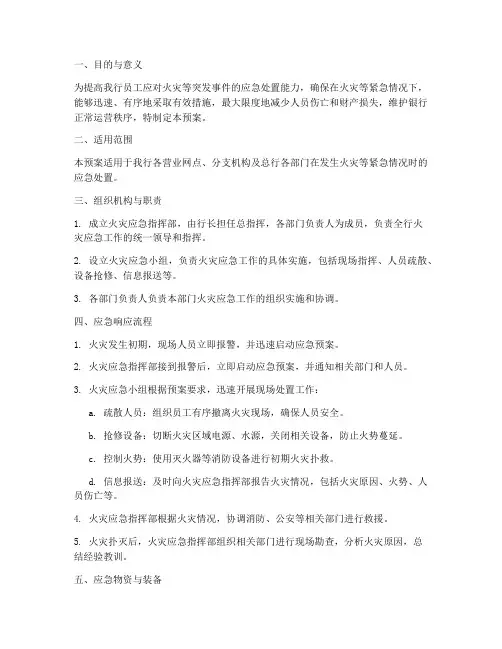 银行应急预案演练方案火灾