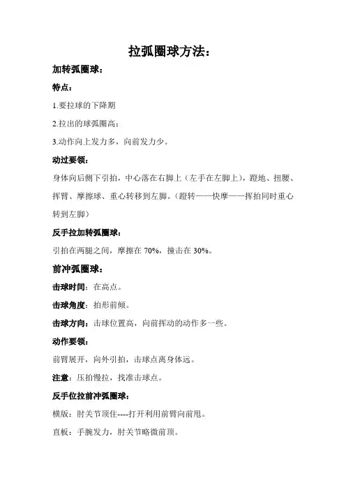 拉弧圈球方法