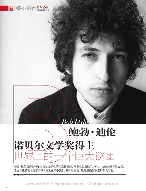 诺贝尔文学奖得主鲍勃·迪伦 世界上的一个巨大谜团