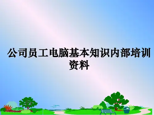 【精编】公司员工电脑基本知识内部培训资料PPT课件