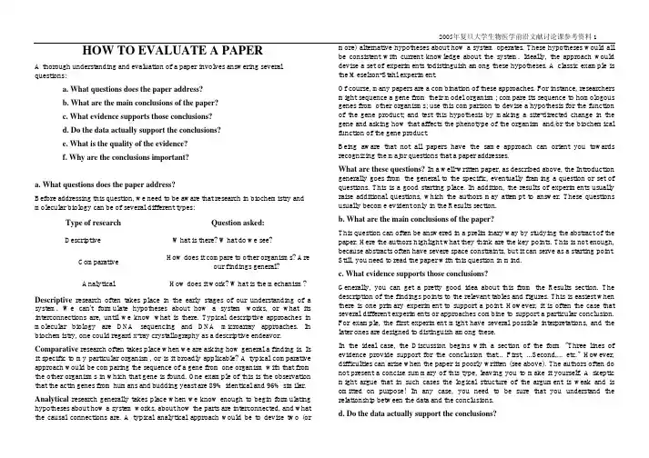 How to evaluate a paper【转】