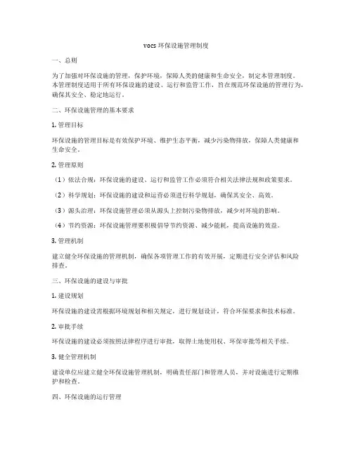 vocs环保设施管理制度