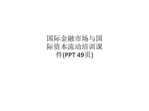 国际金融市场与国际资本流动培训课件
