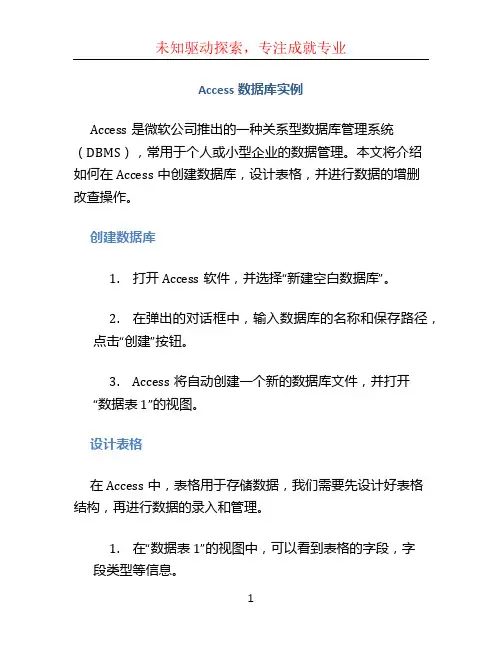 access数据库实例
