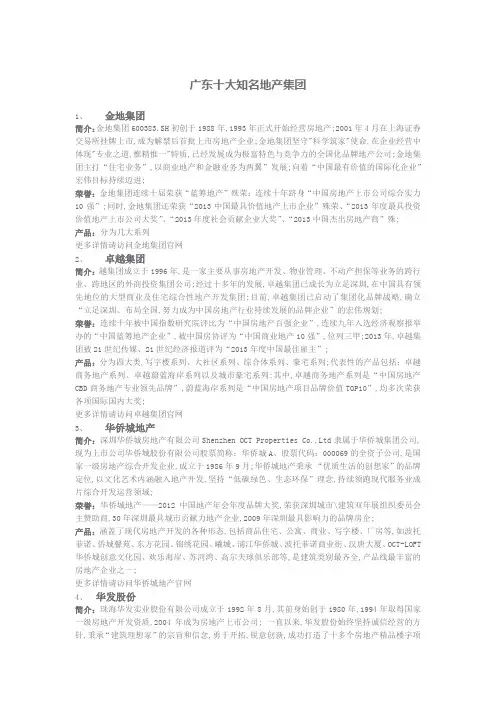 广东省十大知名房地产