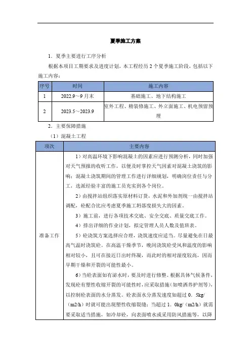 夏季施工方案