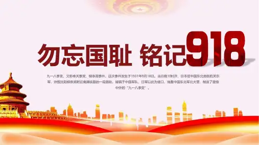 勿忘国耻日铭记918专题PPT课件