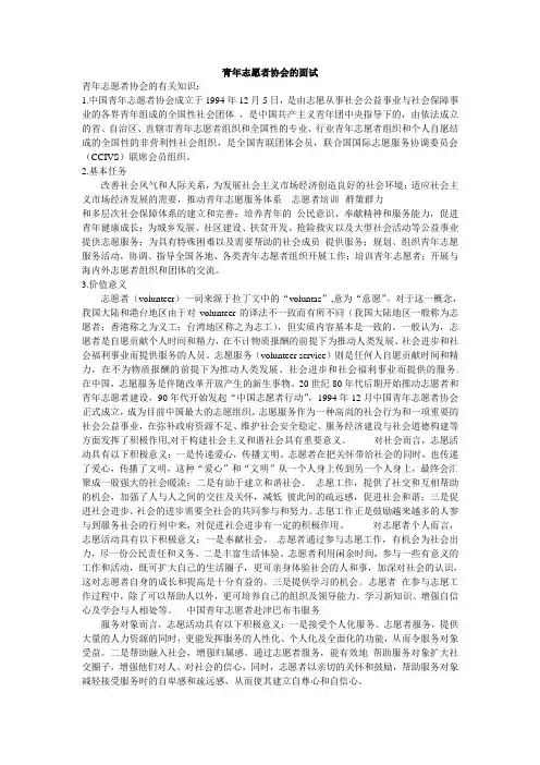 青年志愿者协会的面试