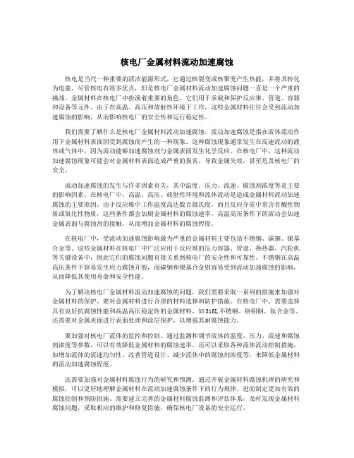 核电厂金属材料流动加速腐蚀