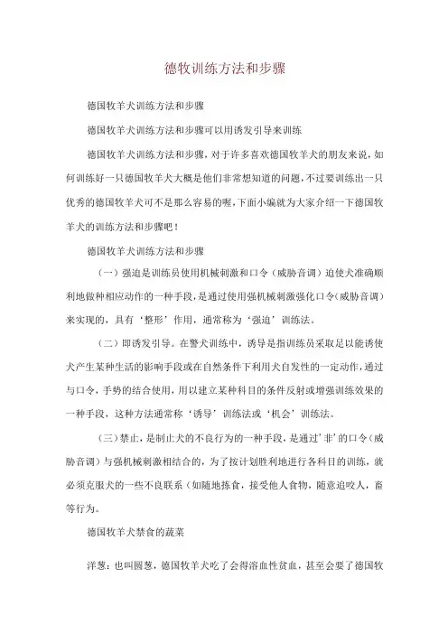 德牧训练方法和步骤