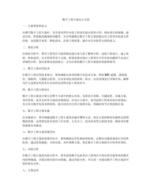 数字工程方案怎么写的