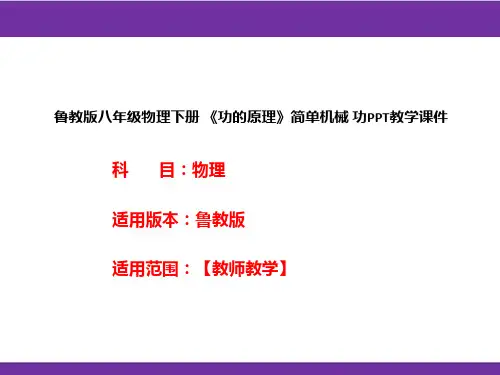 鲁教版八年级物理下册《功的原理》简单机械功PPT教学课件