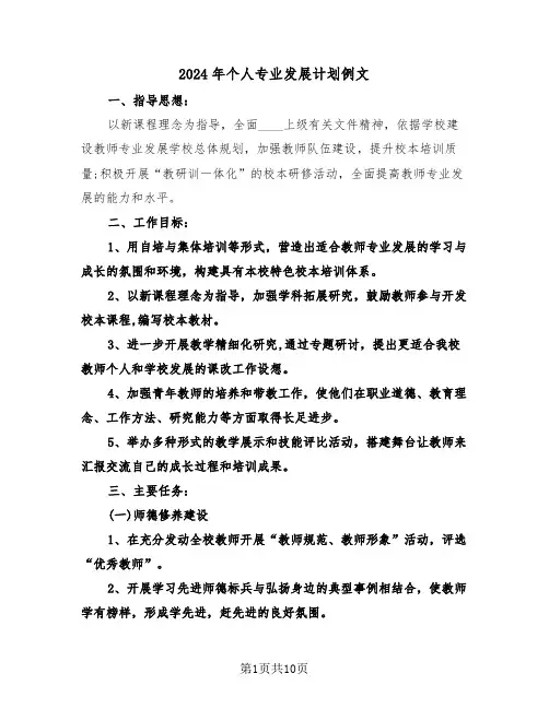 2024年个人专业发展计划例文(4篇)