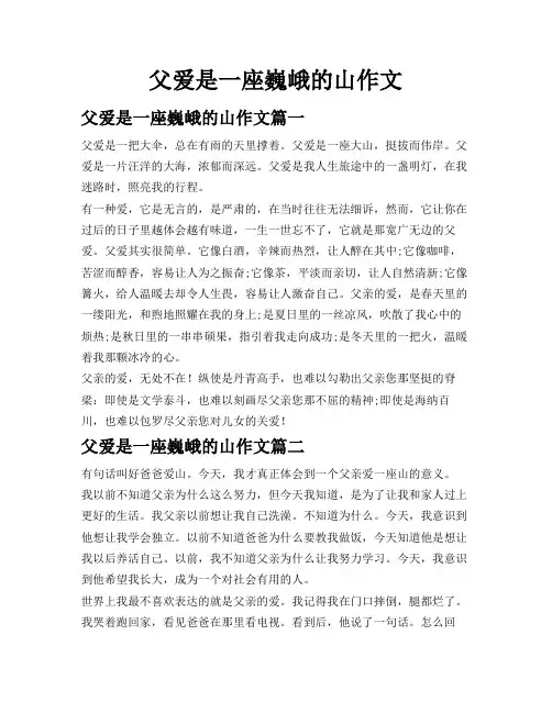 父爱是一座巍峨的山作文