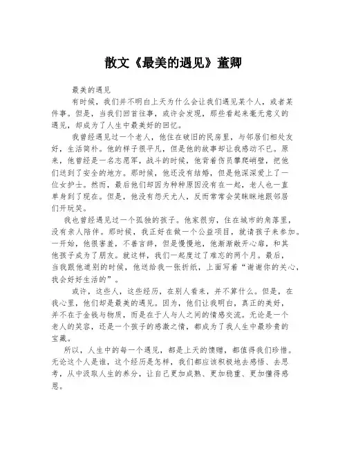 散文《最美的遇见》董卿