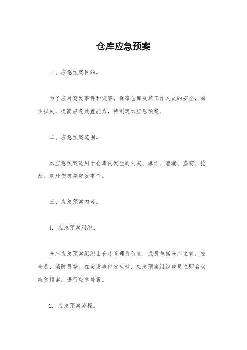 仓库应急预案