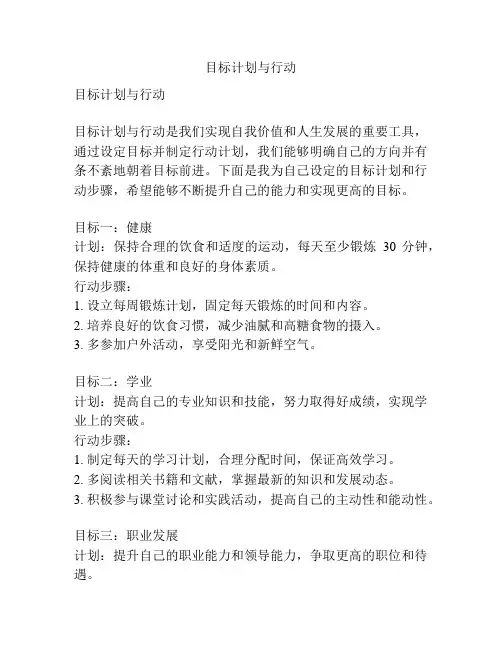 目标计划与行动