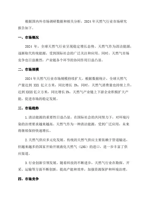 2024年天然气行业市场研究报告