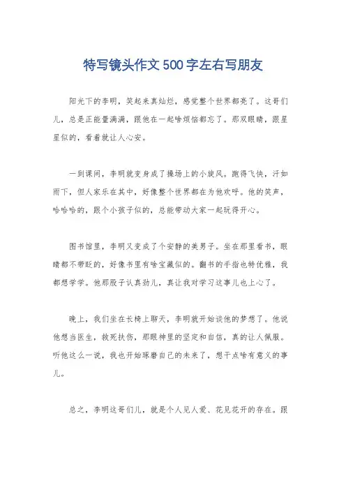 特写镜头作文500字左右写朋友