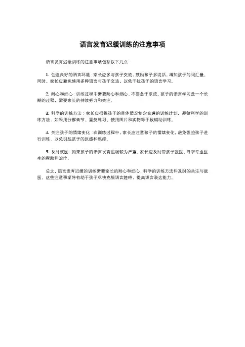 语言发育迟缓训练的注意事项