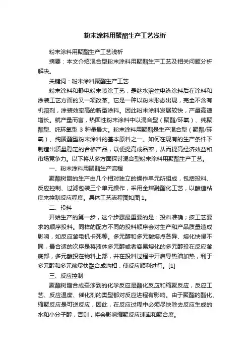 粉末涂料用聚酯生产工艺浅析