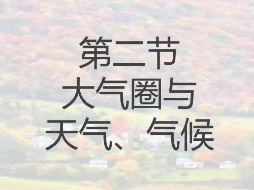 高中地理大气圈与天气、气候