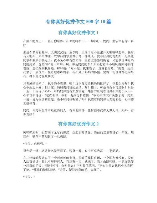 有你真好优秀作文500字10篇