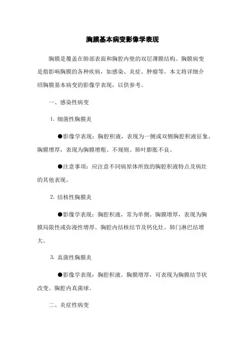 胸膜基本病变影像学表现