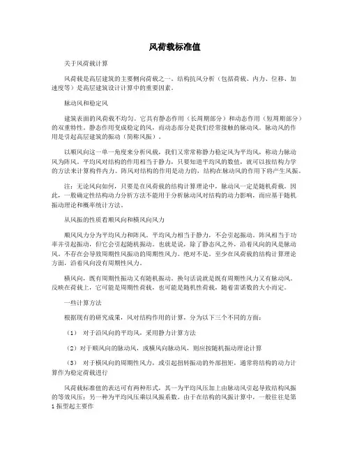 风荷载标准值