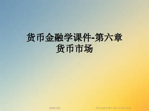 货币金融学课件-第六章货币市场
