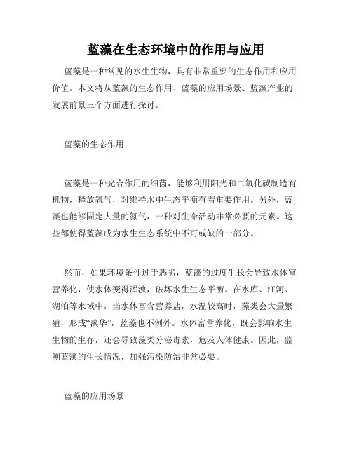 蓝藻在生态环境中的作用与应用