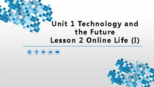 Lesson2OnlineLife课件北师大版英语八年级下册