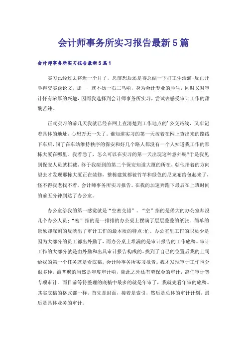会计师事务所实习报告最新5篇