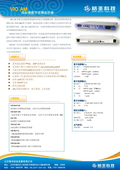 格非科技 VIO AM 高标清数字音频监听器 说明书