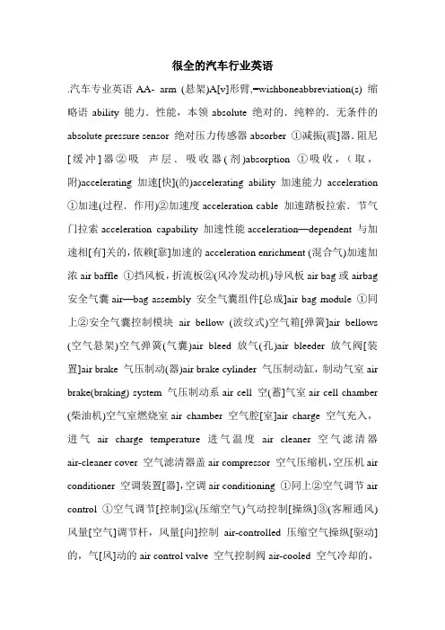 很全的汽车行业英语.doc